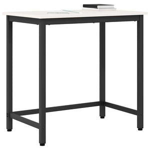 Weißer Schreibtisch mit Stahlbeinen, 80 cm