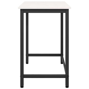 Weißer Schreibtisch mit Stahlbeinen, 80 cm