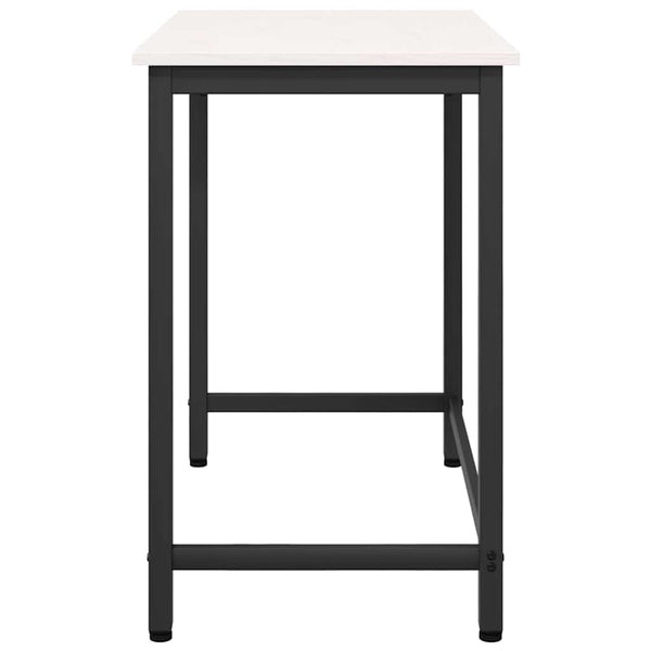 Weißer Schreibtisch mit Stahlbeinen, 80 cm