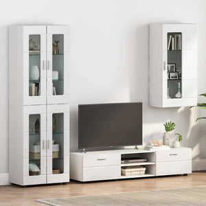 Weißer Holzschrank mit Stauraum