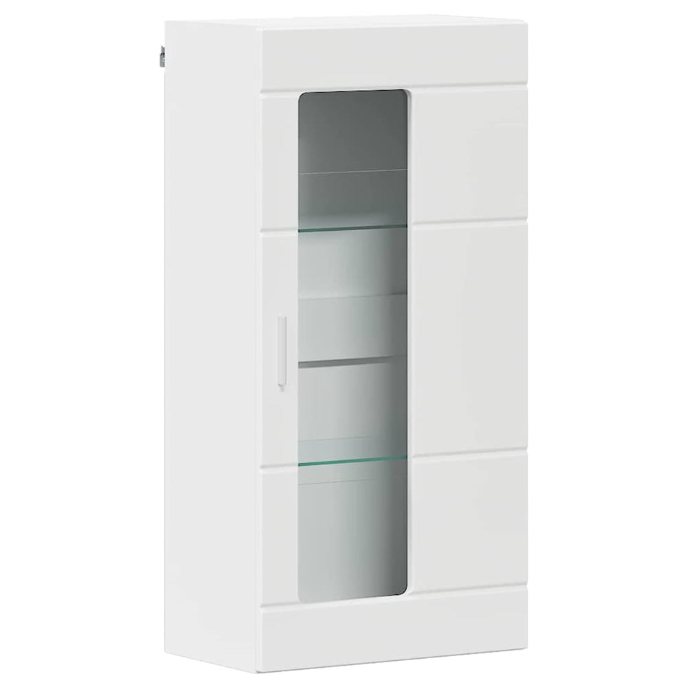 Weißer Holzschrank mit Stauraum