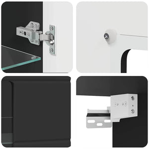 Schwarzer Holzschrank mit Stauraum