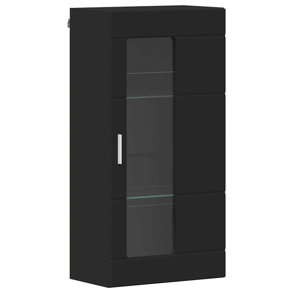 Schwarzer Holzschrank mit Stauraum