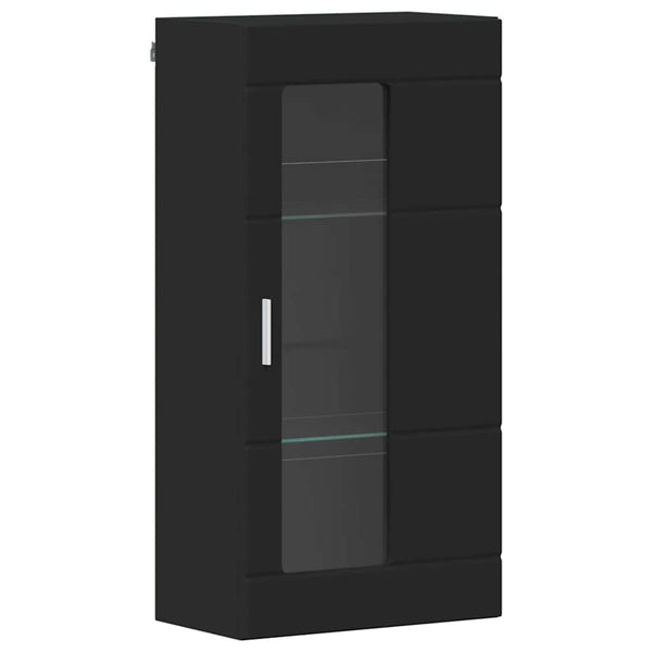 Schwarzer Holzschrank mit Stauraum