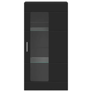 Schwarzer Holzschrank mit Stauraum