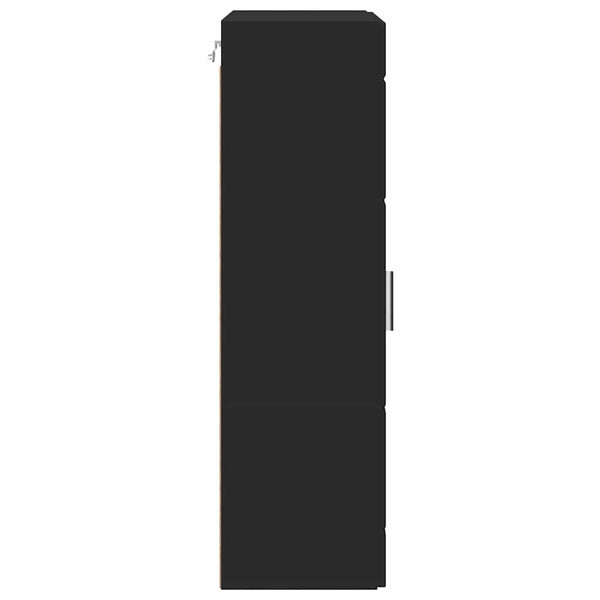 Schwarzer Holzschrank mit Stauraum