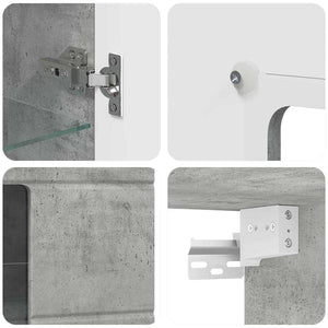 Beton Grauer Holzschrank, 50x29x100 cm