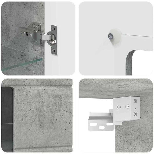Beton Grauer Holzschrank, 50x29x100 cm