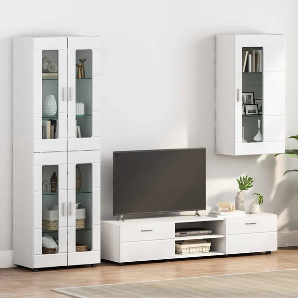 Hochglanz Weißer Holzschrank 50x29x100cm