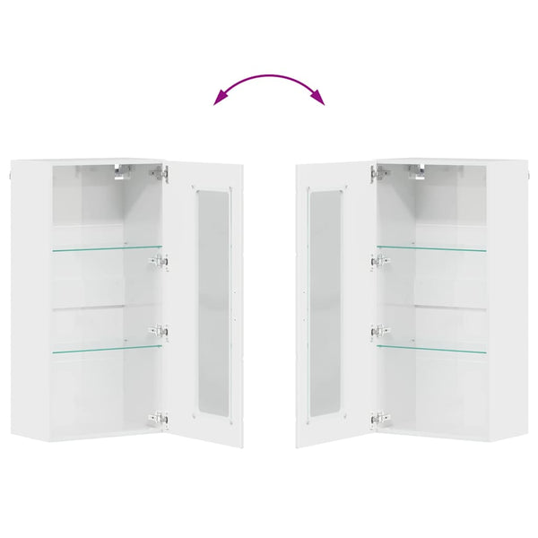 Hochglanz Weißer Holzschrank 50x29x100cm