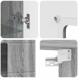Grauer Holzschrank Sonoma, 50x29x100 cm