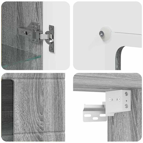Grauer Holzschrank Sonoma, 50x29x100 cm