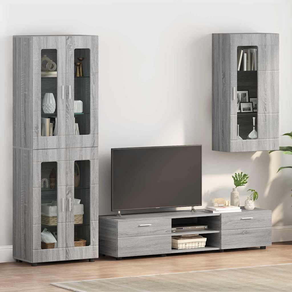 Grauer Holzschrank Sonoma, 50x29x100 cm