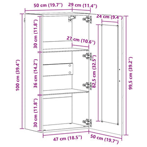 Holzschrank Artisan Eiche 50x29x100cm