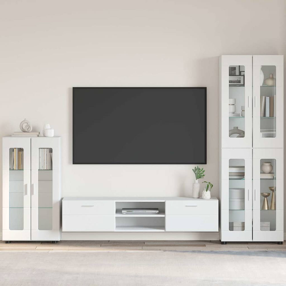 vidaXL Sideboard with Door FLORIN White 55.5 x 29 x 100 cm Engineered Wood