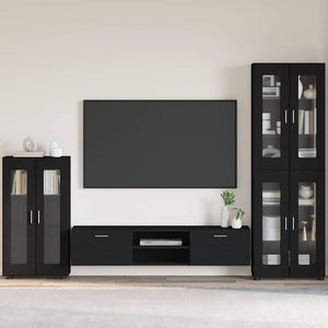 vidaXL Bahut FLORIN Noir 55,5 x 29 x 100 cm Bois d'ingénierie