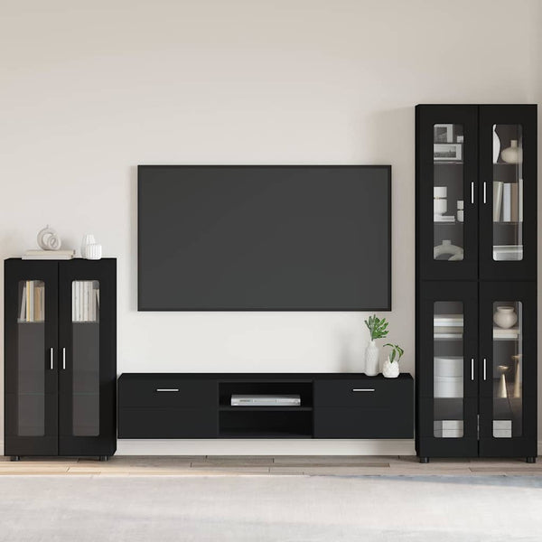 vidaXL Bahut FLORIN Noir 55,5 x 29 x 100 cm Bois d'ingénierie