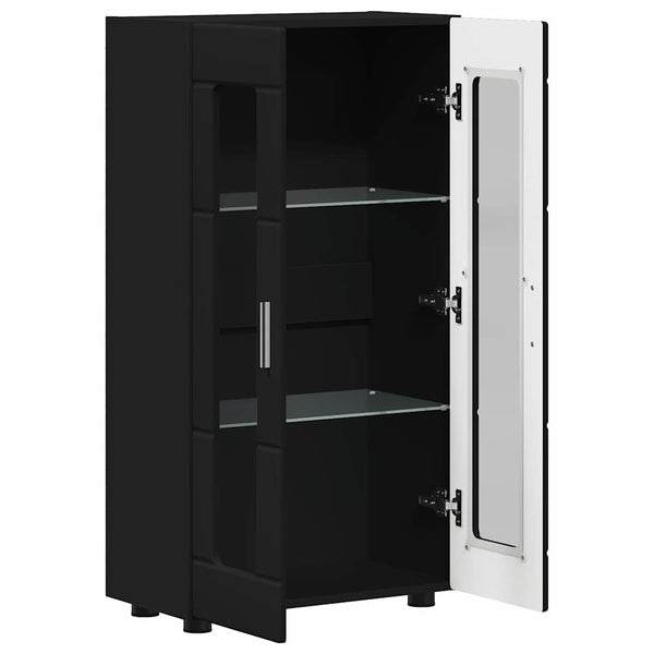 vidaXL Bahut FLORIN Noir 55,5 x 29 x 100 cm Bois d'ingénierie