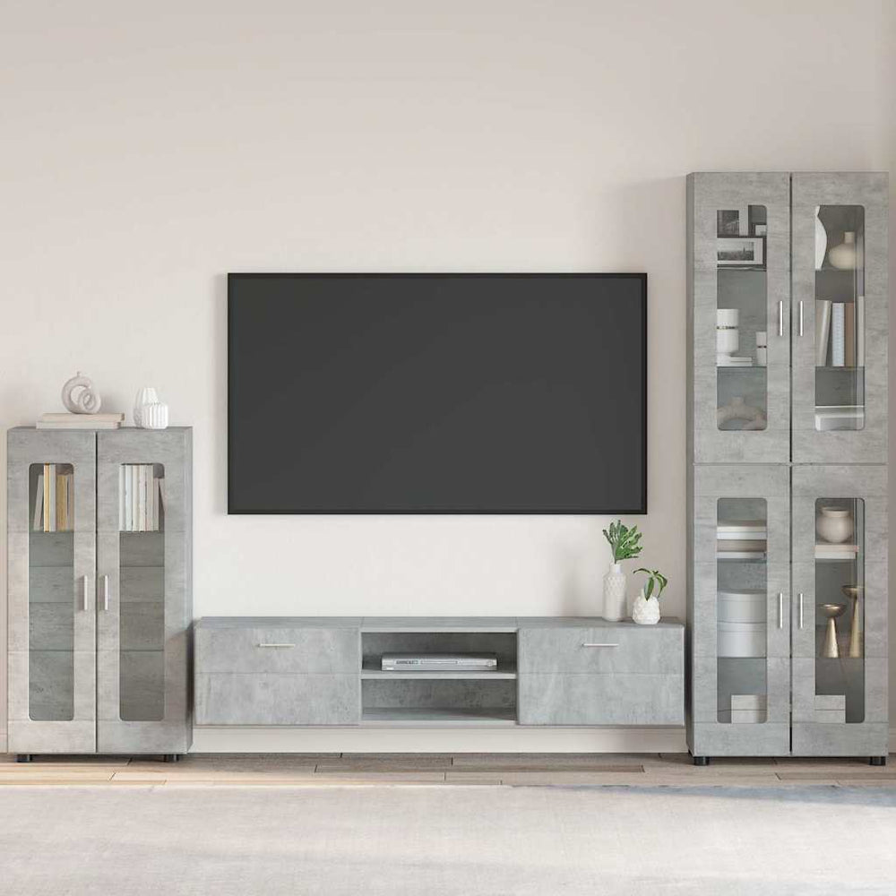 vidaXL Sideboard FLORIN Concrete Grey 55.5 x 29 x 100 cm Engineered Wood