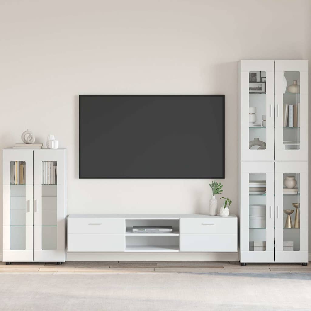 Sideboard Weiß Hochglanz mit Regal