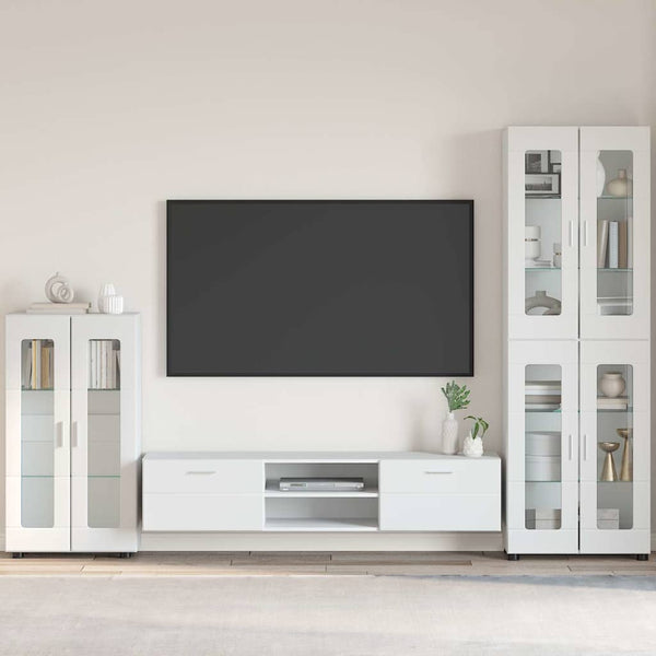 Sideboard Weiß Hochglanz mit Regal