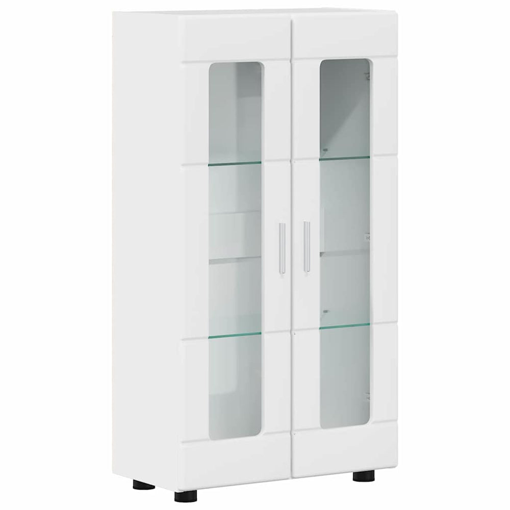 vidaXL Sideboard with Shelf FLORIN High Gloss White 55.5 x 29 x 100 cm