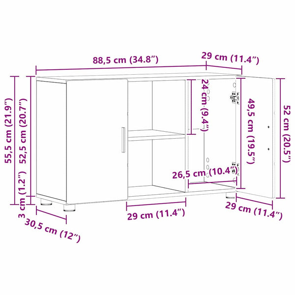 Sideboard FLORIN Sonoma-Eiche mit Regal