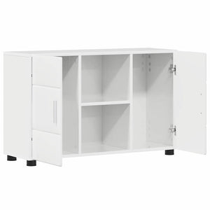 Sideboard Weiß Hochglanz mit Regal 88,5cm