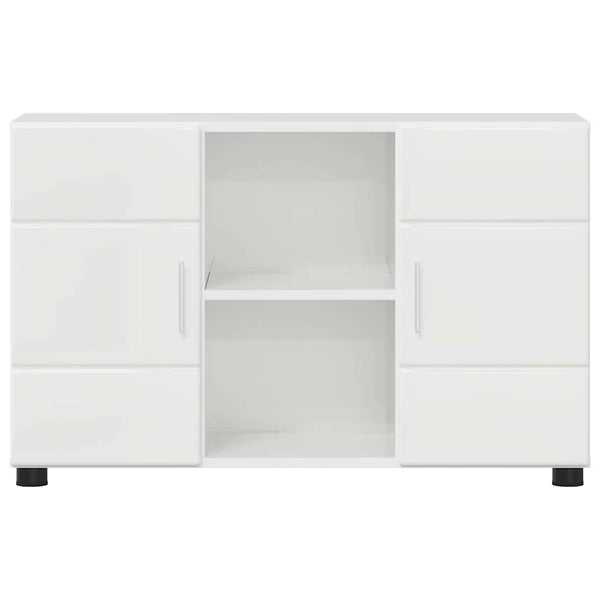 Sideboard Weiß Hochglanz mit Regal 88,5cm