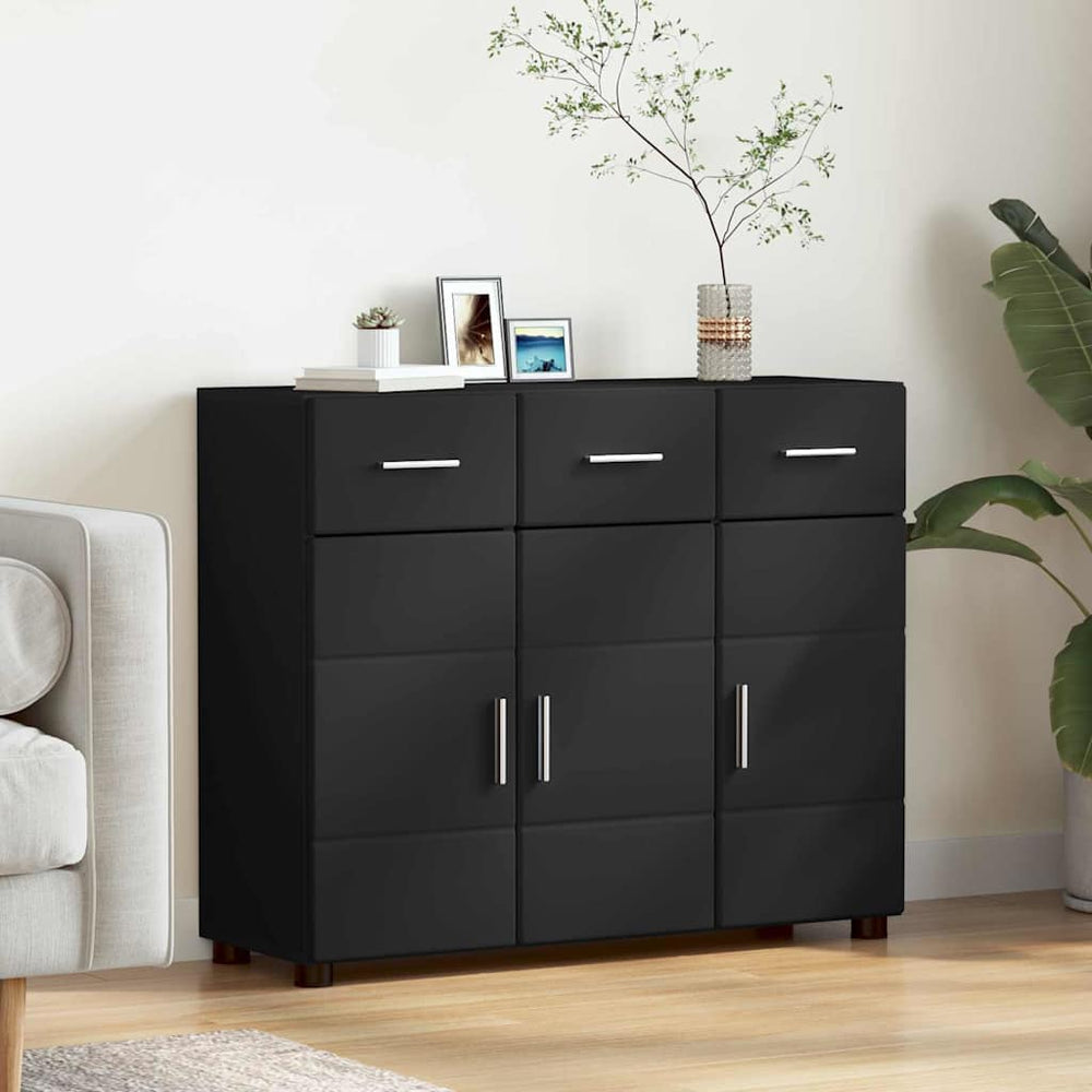 Schwarzes Sideboard FLORIN, 88,5 cm