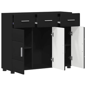 Schwarzes Sideboard FLORIN, 88,5 cm