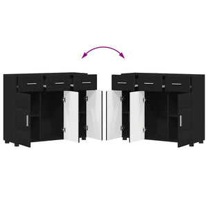 Schwarzes Sideboard FLORIN, 88,5 cm