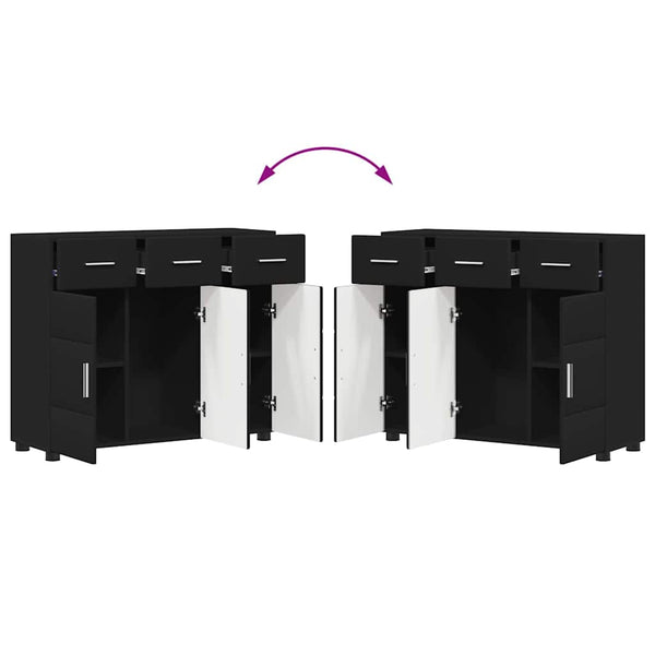 Schwarzes Sideboard FLORIN, 88,5 cm