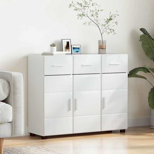 Sideboard Weiß Hochglanz mit Regal