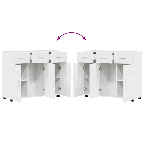 Sideboard Weiß Hochglanz mit Regal