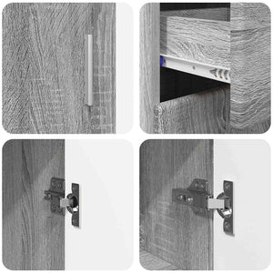 vidaXL Bahut avec étagère FLORIN gris Sonoma 88,5 x 30,5 x 73 cm