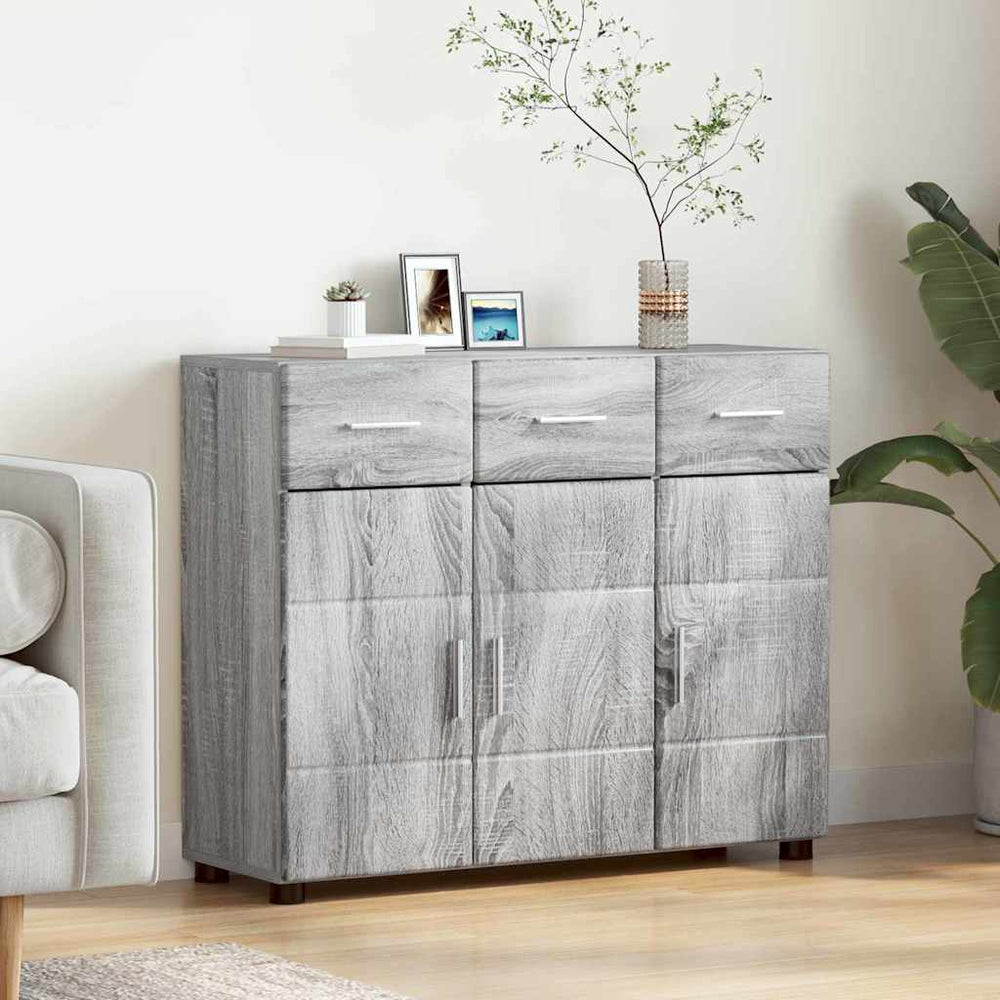 vidaXL Sideboard with Shelf FLORIN Sonoma Grey 88.5 x 30.5 x 73 cm