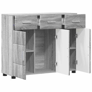 vidaXL Bahut avec étagère FLORIN gris Sonoma 88,5 x 30,5 x 73 cm