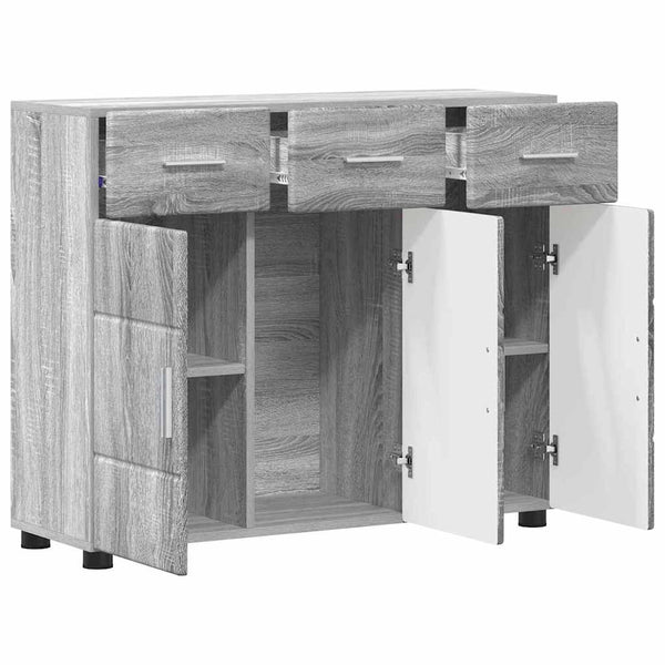 vidaXL Bahut avec étagère FLORIN gris Sonoma 88,5 x 30,5 x 73 cm