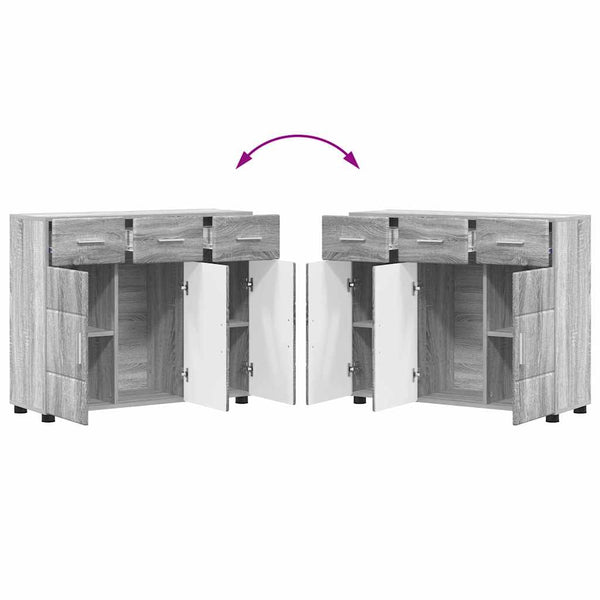 vidaXL Bahut avec étagère FLORIN gris Sonoma 88,5 x 30,5 x 73 cm