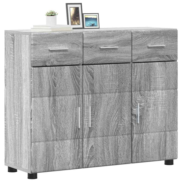 vidaXL Bahut avec étagère FLORIN gris Sonoma 88,5 x 30,5 x 73 cm
