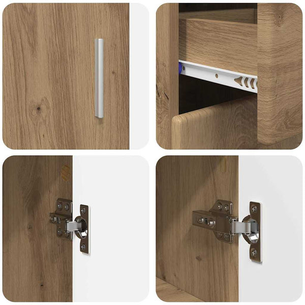 Sideboard FLORIN Artisan-Eiche mit Regal