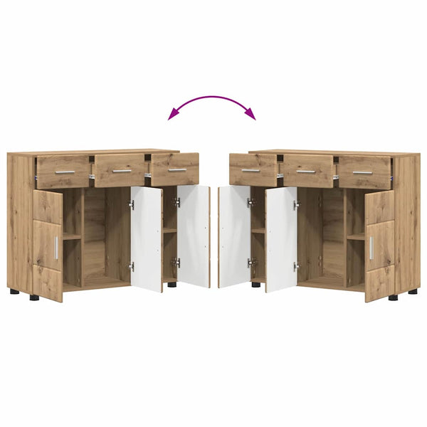 Sideboard FLORIN Artisan-Eiche mit Regal