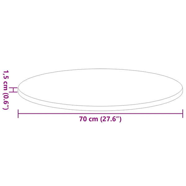 Tischplatte Grau Sonoma Ø 70cm