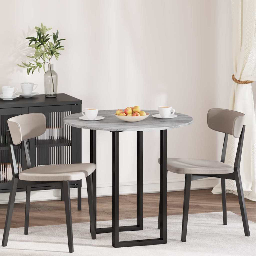 vidaXL Plateau de table gris sonoma Ø 80 x 1,5 cm, bois d'ingénierie