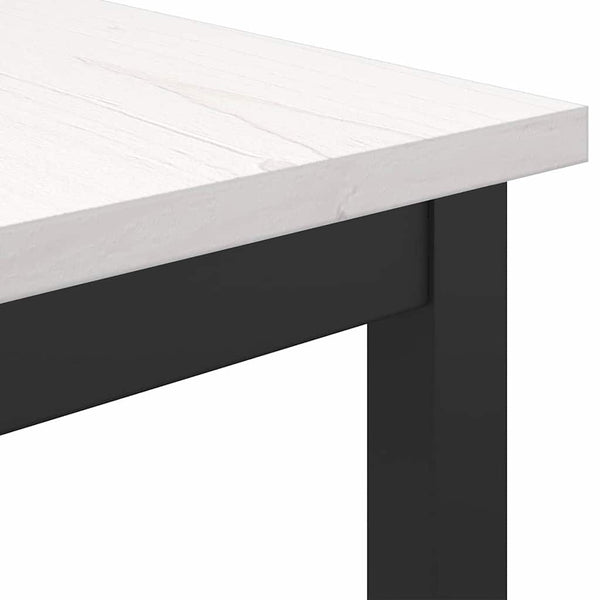 Weißer Tisch 100x40x101 cm Holz & Stahl