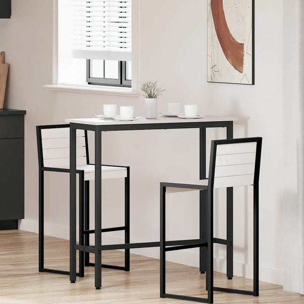 Weißer Tisch 100x40x101 cm Holz & Stahl