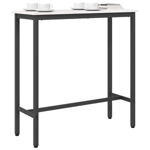 Weißer Tisch 100x40x101 cm Holz & Stahl