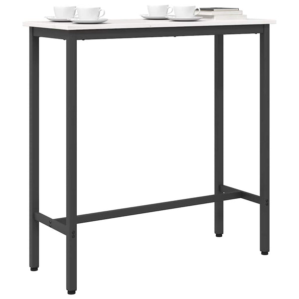 Weißer Tisch 100x40x101 cm Holz & Stahl