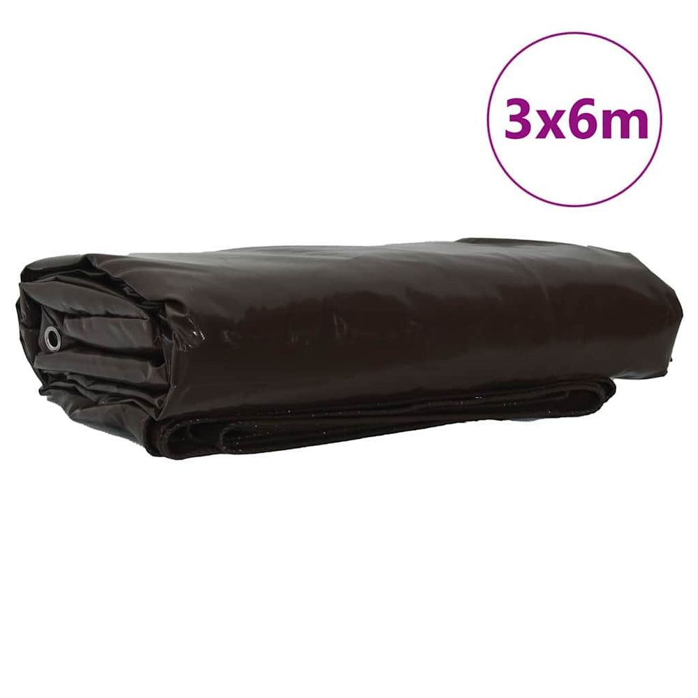 Braune PVC-beschichtete Plane, 3 x 6 m